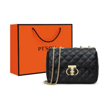 PT'SON Synthetic Leather Small Square Bag Shoulder Bag Crossbody Bag Regular Women's Black