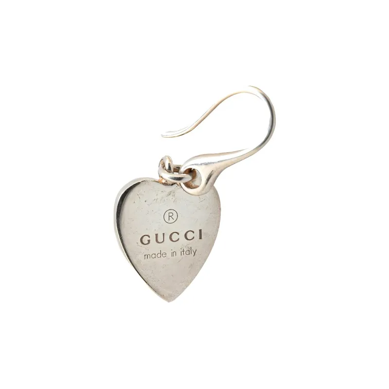 GUCCI 2000 2024 Sterling Trademark Heart Drop Earrings Costume Earrings-3