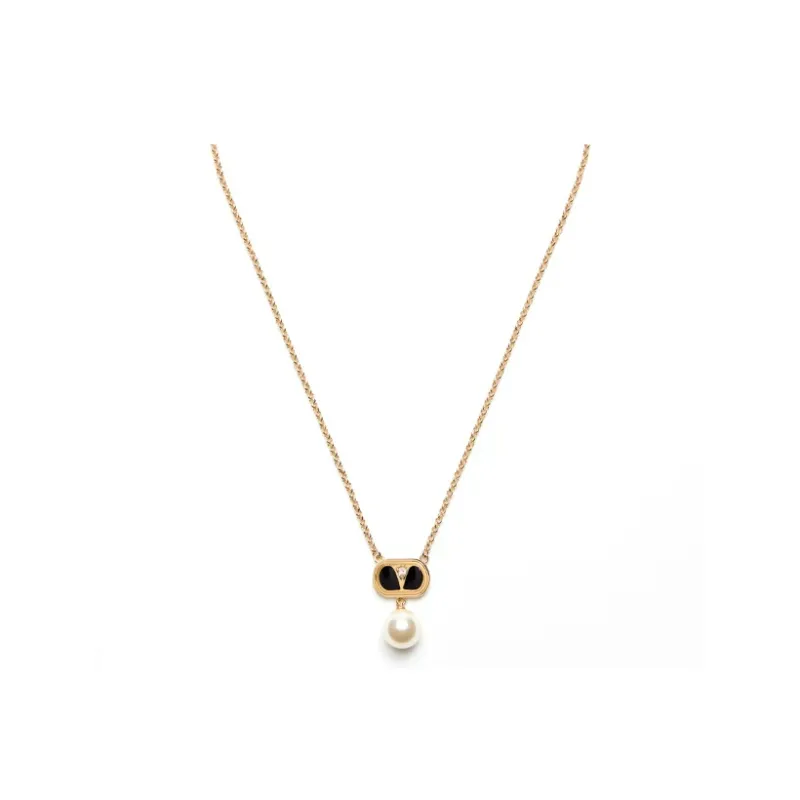 Valentino Swarovski Crystal, Enamel, Pearl, Metal Necklaces Women's Gold-0
