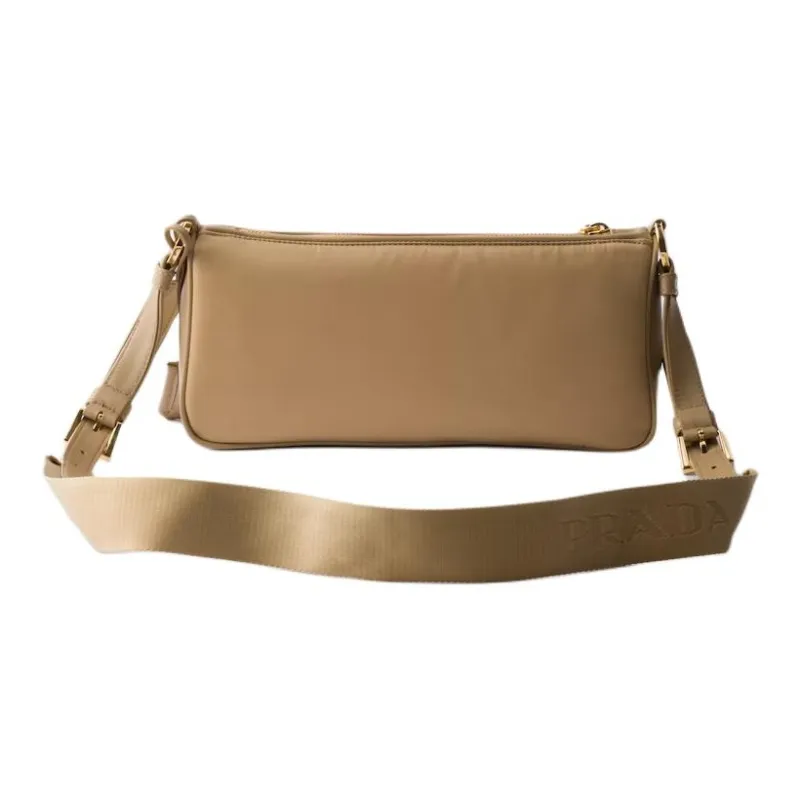 PRADA Recycled Polyamide Shoulder Bag Trumpets Women's Camel-2