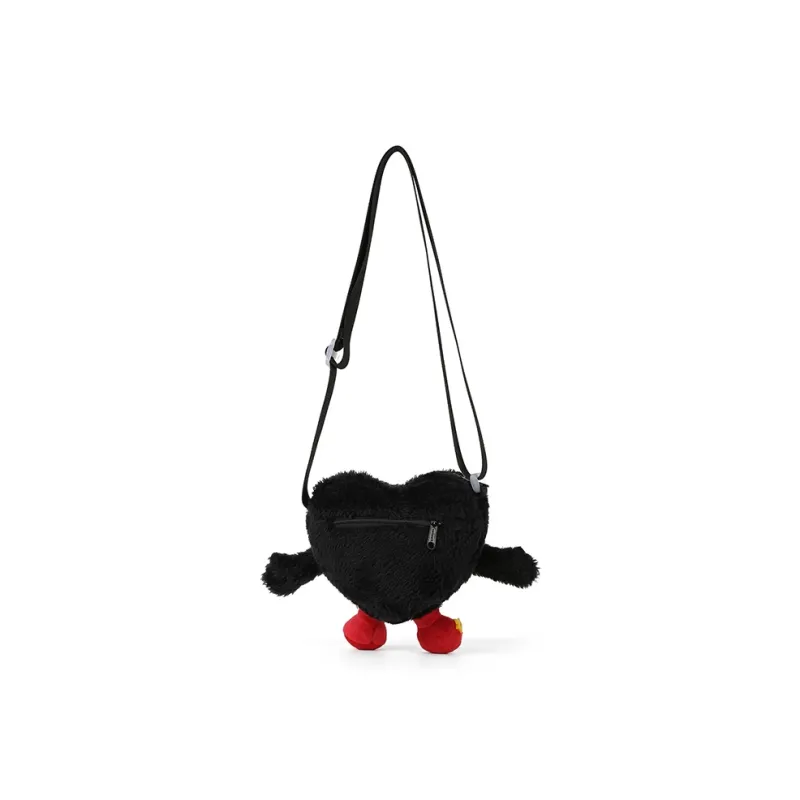VANWALK Polyester Shoulder Bag, Crossbody Bag Medium Size Women's Heart Pink/Milk White/Raw Chocolate Black-8