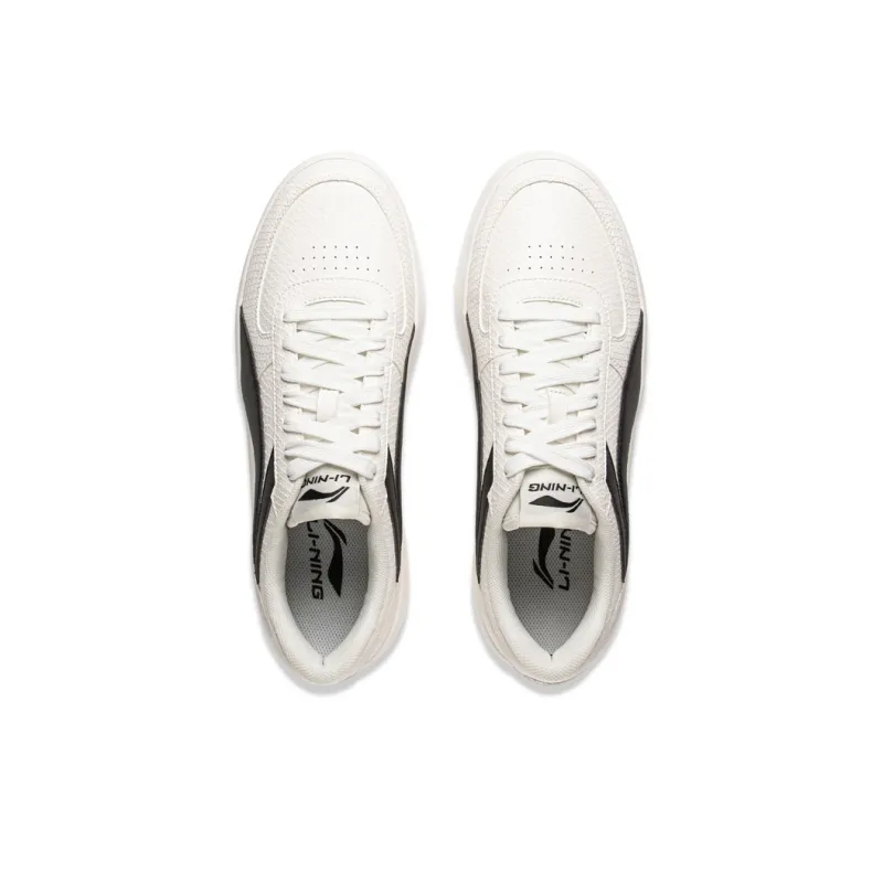 LiNing Anti-Slip And Wear-Resistant Lightweight Low-Top Casual Shoes Men's Mist White Black-3