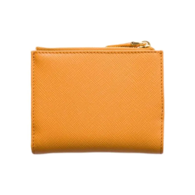 PRADA Saffiano Cow Leather Wallet Women's Mustard Yellow-1