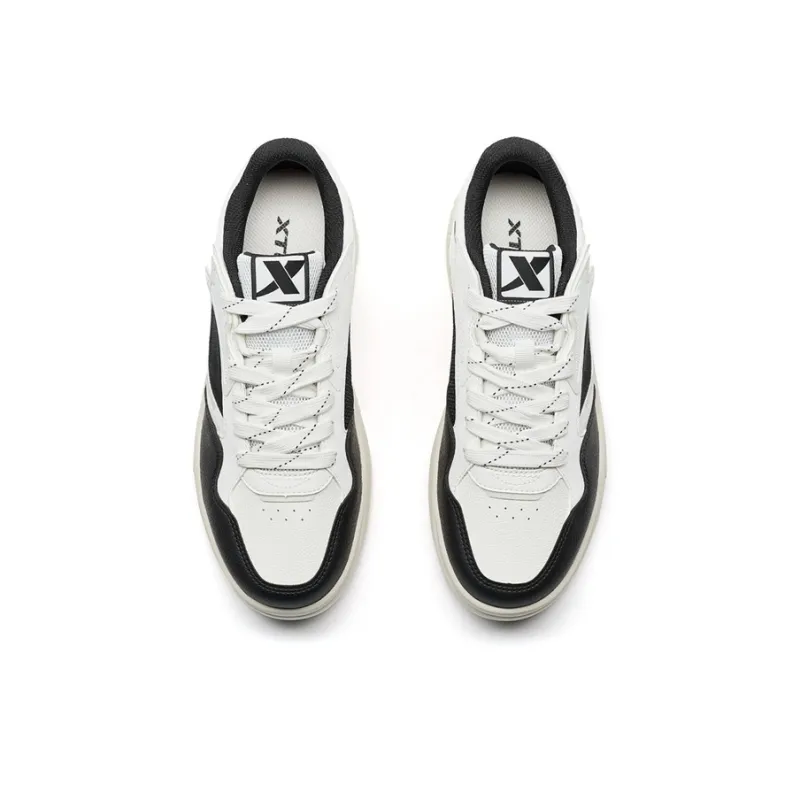 XTEP Air Force 1 Anti-Slip And Wear-Resistant Coverage Low-Top Skateboard Shoes Men's White Black-3