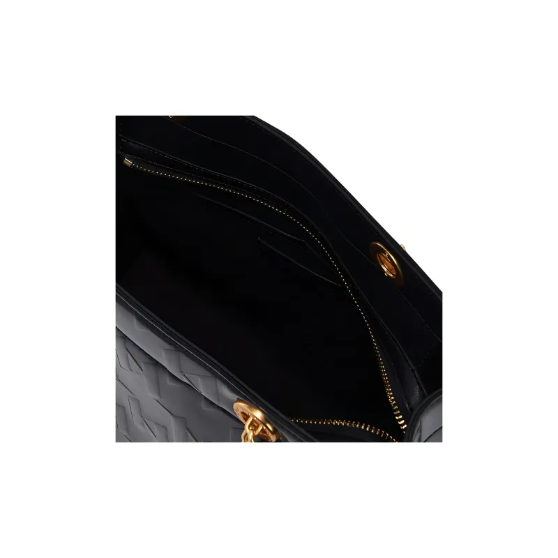 KARL LAGERFELD K/SKUARE Polyurethane PU Tote Bag, Shopping Bag, Handbag, Shoulder Bag Medium Size Women's Black-2