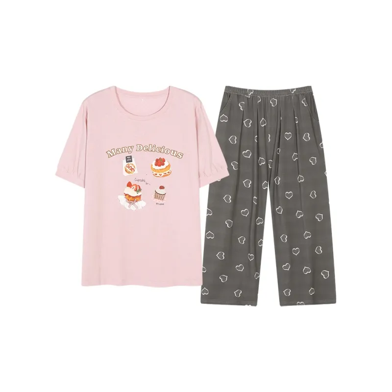 XIAFENYAN Pajama Set Women's Pink-0