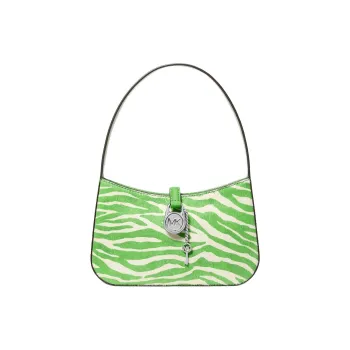 MICHAEL KORS Lyra Calfskin One Shoulder Handbags Small Size Women's Forest Green