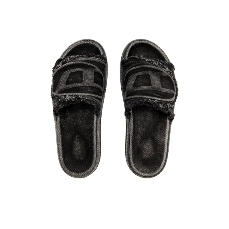 DIESEL OVAL D Series Slide Slippers Unisex Black-5
