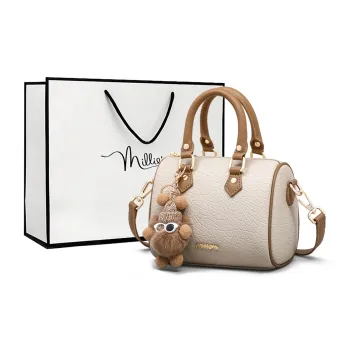 MILLIE'S Cow Leather Handbag, Shoulder Bag, Crossbody Bag Regular Women's Ecru & Apricot