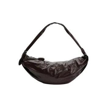 Lemaire Croissant Series Cow Leather Croissant Bag Crossbody Bag Shoulder Bag Large Size Women's Dark Chocolate