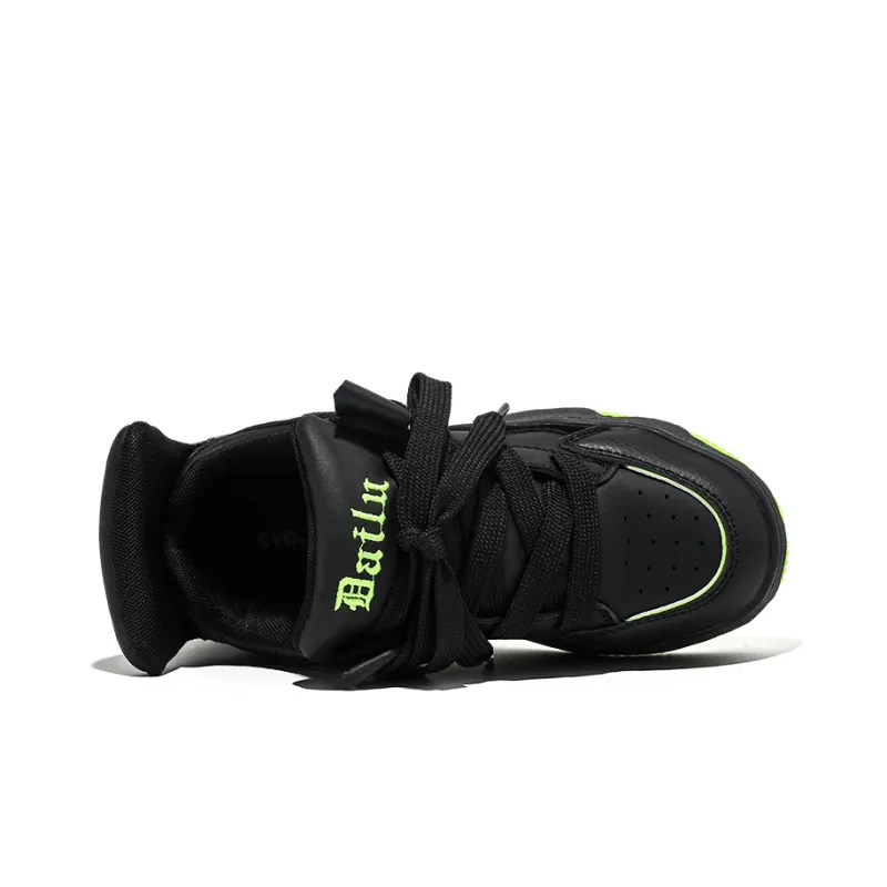 CVOJOO Low Top Skateboard Shoes Unisex Black Green-2