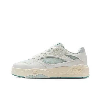 XTEP Anti Slip And Wear Resistant Coverage Low Top Skateboard Shoes Women's Sail White Moonlit Blue