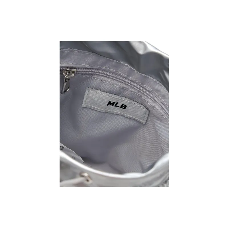 MLB New York Yankees Nylon Bucket Bag, Shoulder Bag Mini Women's Silver-5