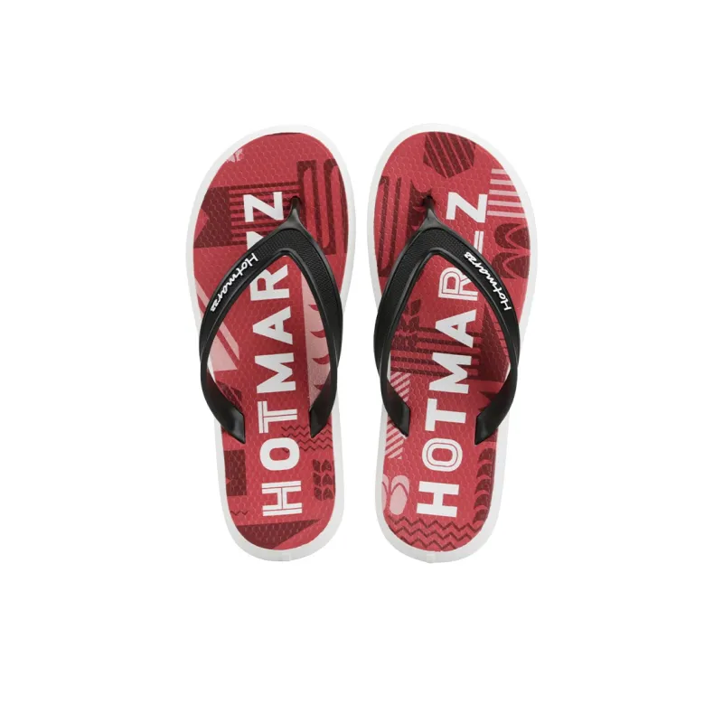 HOTMARZZ Odor-Resistant Abrasion-Resistant Slip-Resistant Flip Flops Men's Red-2