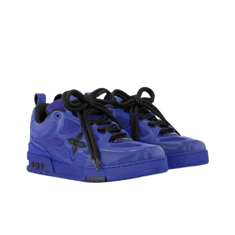 LOUIS VUITTON Skate Low Top Skateboard Shoes Men's Blue-2