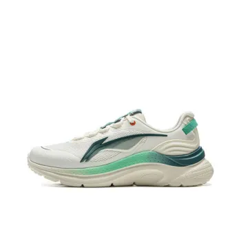 LiNing Liuyun Cushioned Anti Slip And Wear Resistant Lightweight Low Top Running Shoes Men's Beige Green