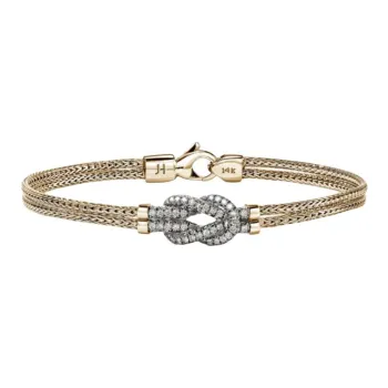John Hardy 14K Yellow Gold Love Knot Diamonds Bracelet