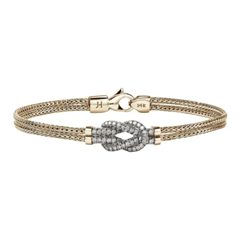 John Hardy 14K Yellow Gold Love Knot Diamonds Bracelet-0