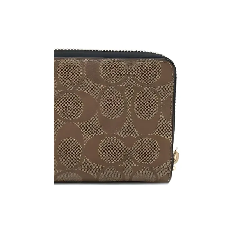 COACH PVC Polyvinyl Chloride Wallet Trumpets Women's Khaki-4