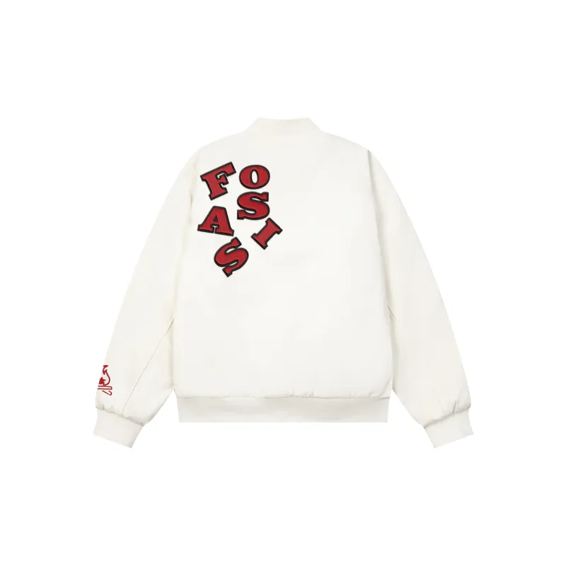 FOASIS Baseball Jacket Unisex White-1