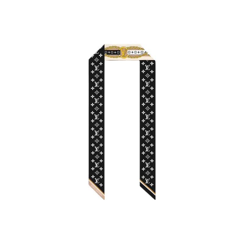 LOUIS VUITTON Silk Scarves Women's Black-1