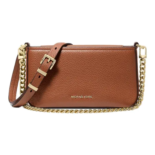 MICHAEL KORS Litchi Grain Leather Shoulder Bag, Crossbody Bag Small Size Women's Brown