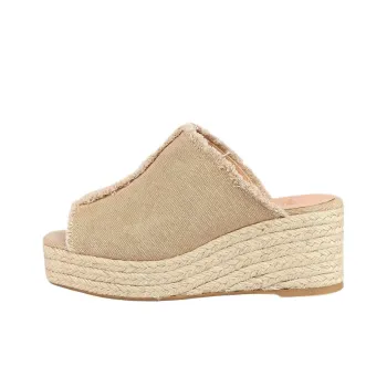 Castañer Rubber Sole Abrasion Resistant Slide Slippers Women's Brown