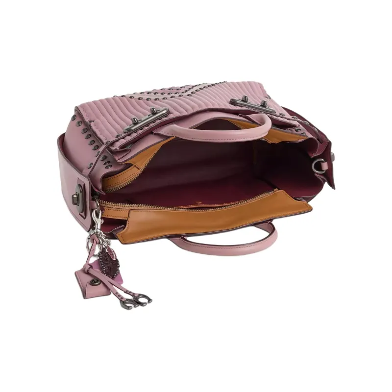 COACH Swagger Nappa Soft Leather One Shoulder Handbags Large Size Women's White Chrome & Gray Rose-2