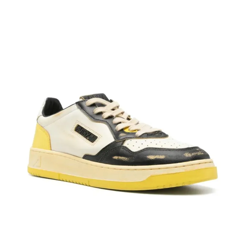 AUTRY Super Vintage Low-Top Skateboard Shoes Men's Black Yellow-2