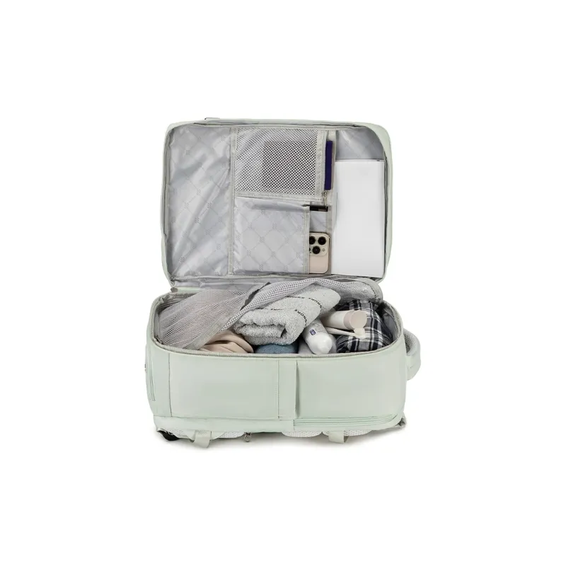 HLA Polyester Backpack Tubas Unisex White/Black/Mint Green-14