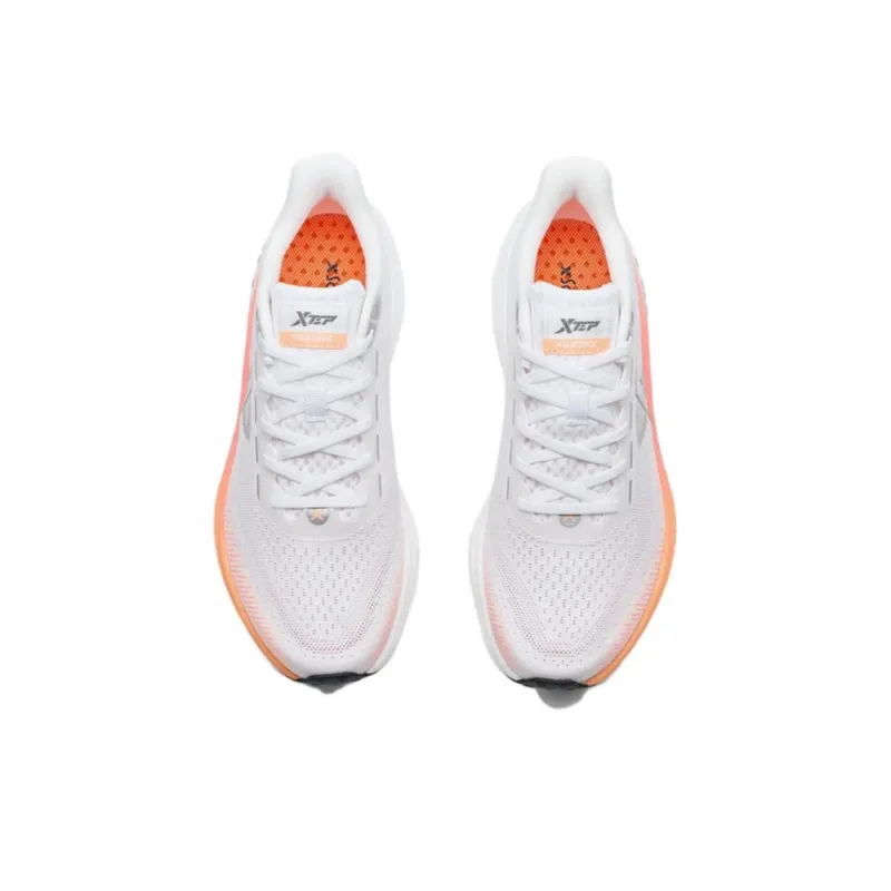 XTEP Abrasion Resistant, Lightweight, And Breathable Low Top Casual Running Shoes Men's White Orange-3