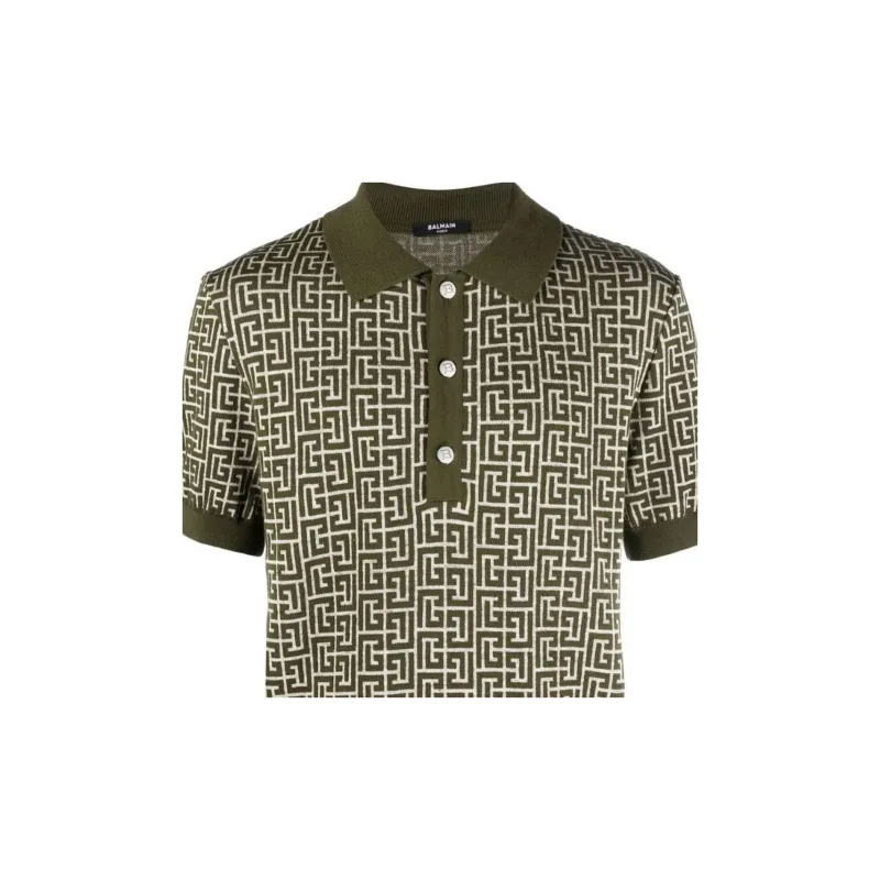BALMAIN Polo Shirts Men Green-4