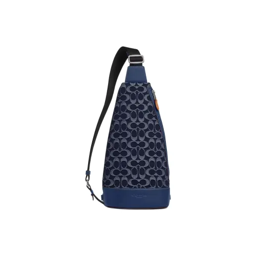 COACH Dominic Denim Sling Bag Men's Dark Blue