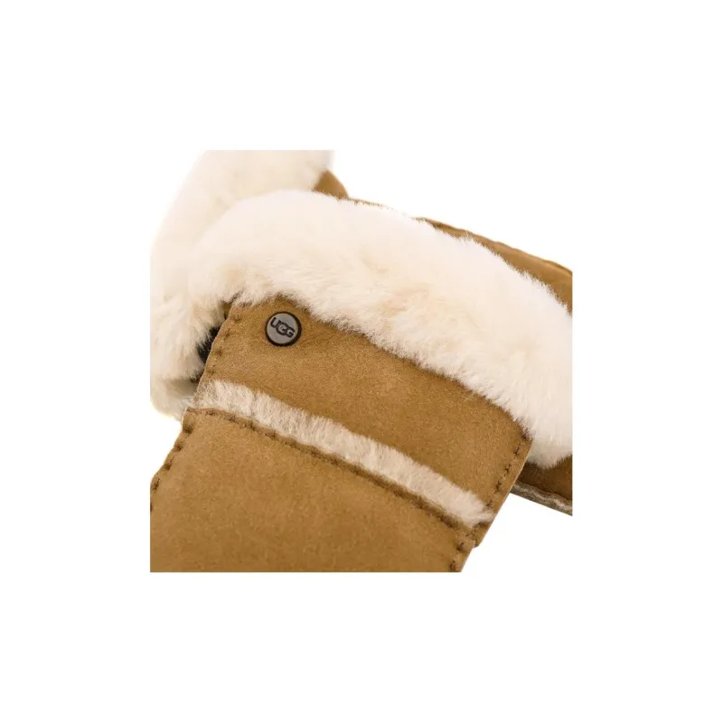UGG Sheepskin Knit Gloves Unisex Camel-4
