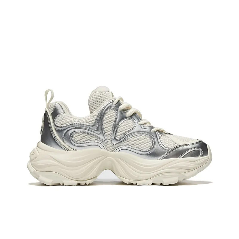 Palladium Breathable Height Increasing Rebound Low Top Casual Shoes Unisex White Silver-1