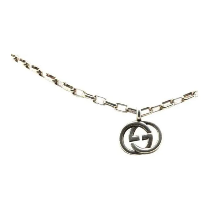 GUCCI 2000 2015 Sterling Interlocking G Necklace Costume Necklace-2