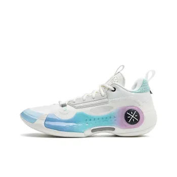 LiNing Wade's Way 10 Low Anti Slip Wear Resistant Low Top Basketball Shoes Unisex White Blue