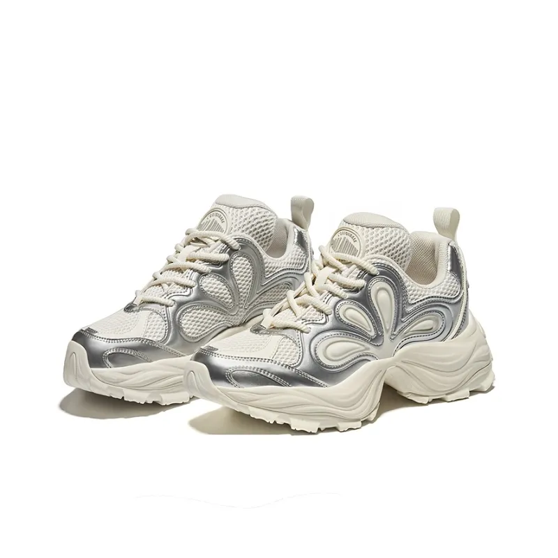 Palladium Breathable Height Increasing Rebound Low Top Casual Shoes Unisex White Silver-2