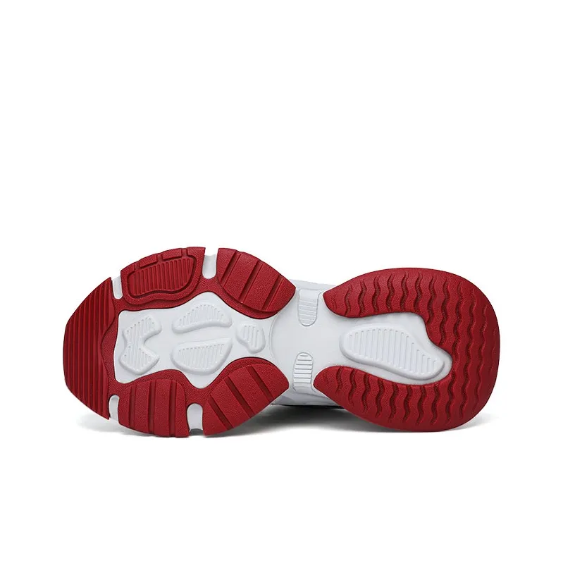 U7 Low-Top Chunky Sneakers Men's Gray Red-4