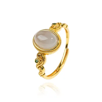 CUIYOUSHIJIA Hetian Jade Rings Smoky Purple Women's