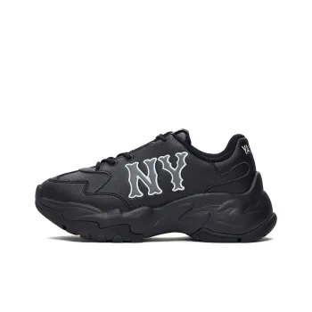 MLB New York Yankees Anti Slip Wear Resistant Low Top Chunky Sneakers Unisex Black