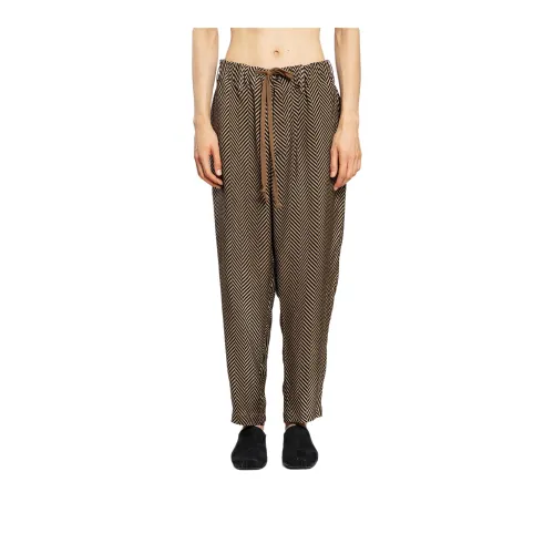 UMA WANG Patterned Drop crotch Trousers