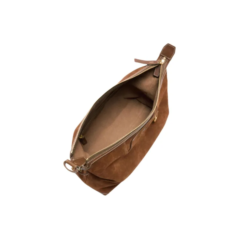 Songmont Cow Leather Hobo Bag, Crossbody Bag, Shoulder Bag Trumpets Women's Sandalwood Brown-1