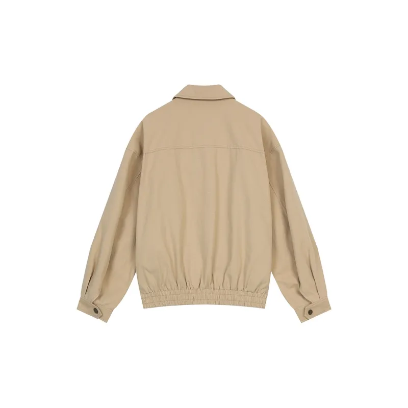 ELF SACK Cropped Coat Women's Cat Khaki-1