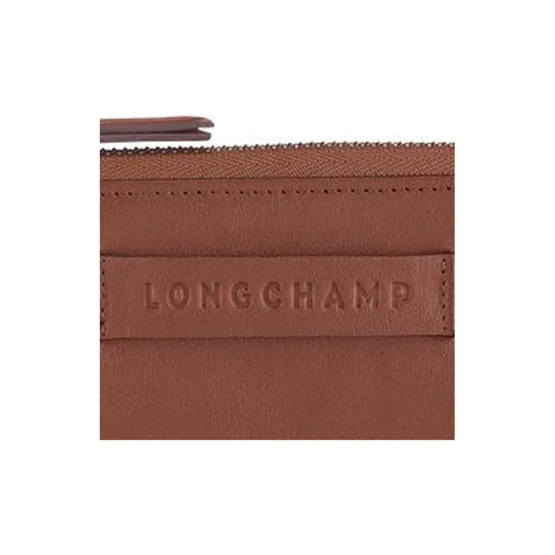 LONGCHAMP 3D Calfskin Wallet Women's Brown-2
