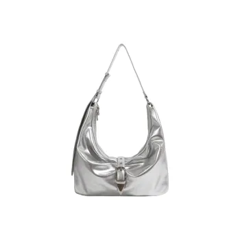 BEMIX PETS PU Shoulder Bag Medium Size Women's Silver
