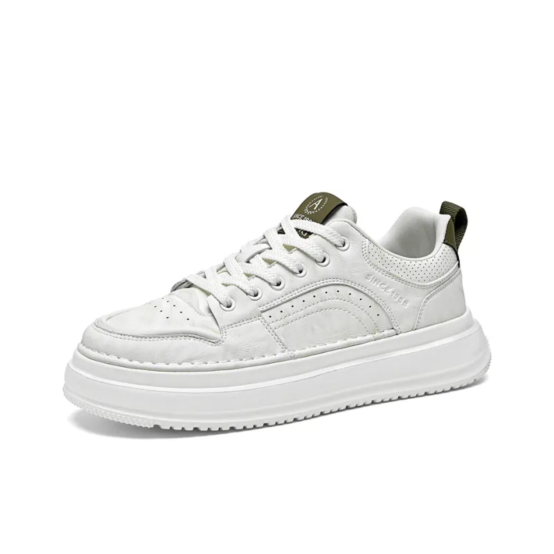 AOKANG Air Force One Series Skateboard Shoes Men Low Top Beige Yellow, White Green-9