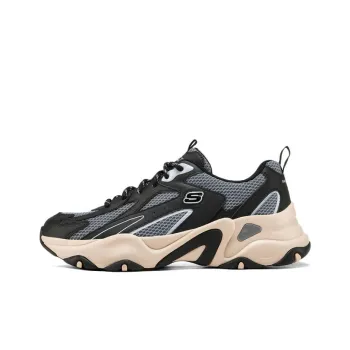 Skechers DLITES Cushioning Low Top Chunky Sneakers Men's Black Gray