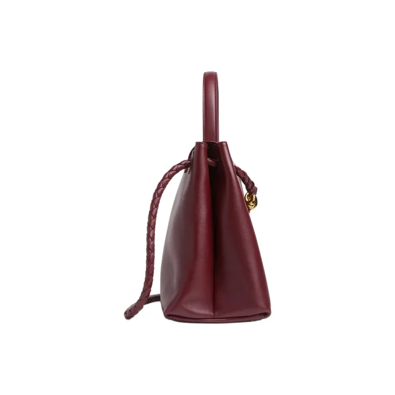 Bottega Veneta Calfskin Tote Bag, Shopping Bag, Shoulder Bag, Crossbody Bag, Handbag Medium Size Women's Burgundy-2