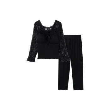 Sleeping Beauty Pajama Set Women's Black